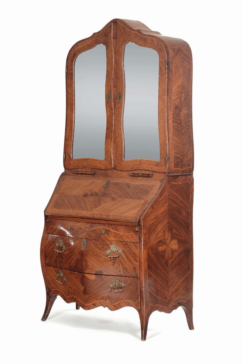 Trumeau interamente lastronato ed intarsiato in stile settecentesco genovese  - Auction Furnishings from the mansions of the Ercole Marelli heirs and other property - Cambi Casa d'Aste