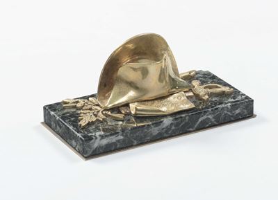 Fermacarte in Marmo e Bronzo Dorato, XIX Secolo
