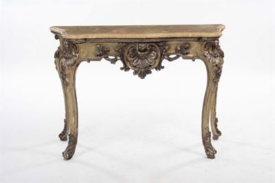 Console in Legno Intagliato e Laccato, Fine XVIII Secolo