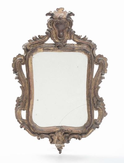 Specchierina in Legno Intagliato e Dorato, XVIII Secolo