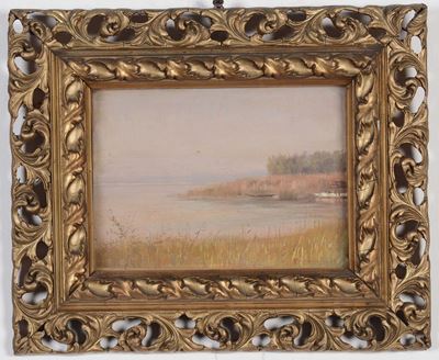 Federico Maragliano (1873-1952)paesaggio Lacustre