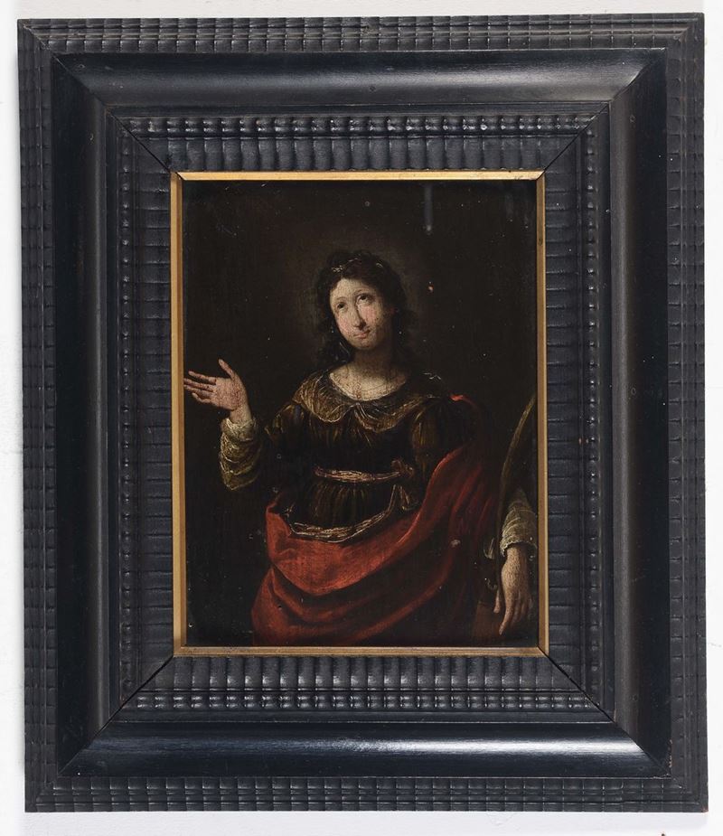 Scuola del XVIII secolo Santa Caterina  - Asta Arredi dalle dimore degli eredi Ercole Marelli e altre provenienze - Cambi Casa d'Aste