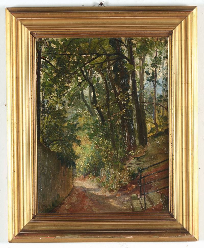 Robert Russ (1847-1922) Strada nel Bosco  - Auction Furnishings from the mansions of the Ercole Marelli heirs and other property - Cambi Casa d'Aste