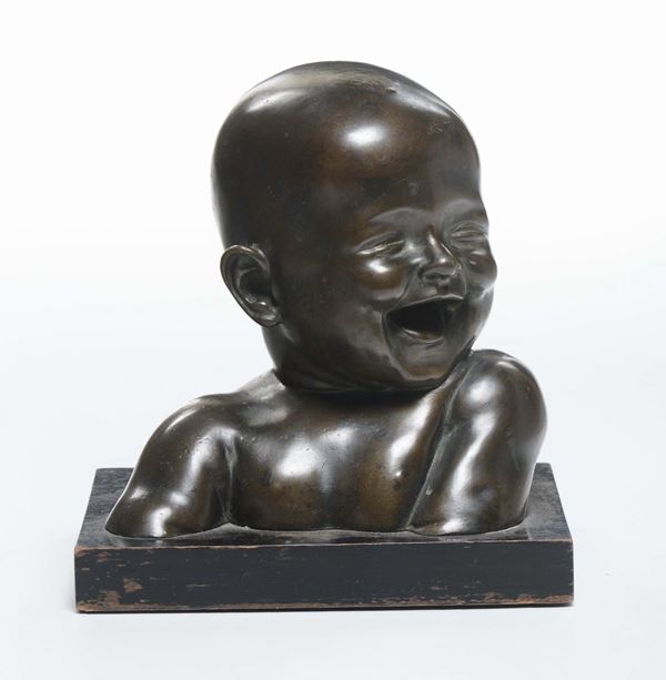 Busto di bambino in bronzo, XIX-XX secolo
