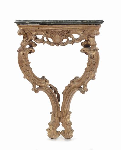 Angoliera in Legno Intagliato e Dorato, XVIII Secolo