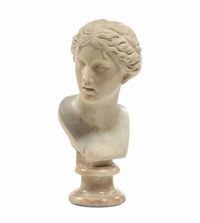 Testa Femminile in Marmo Scolpito, XIX Secolo