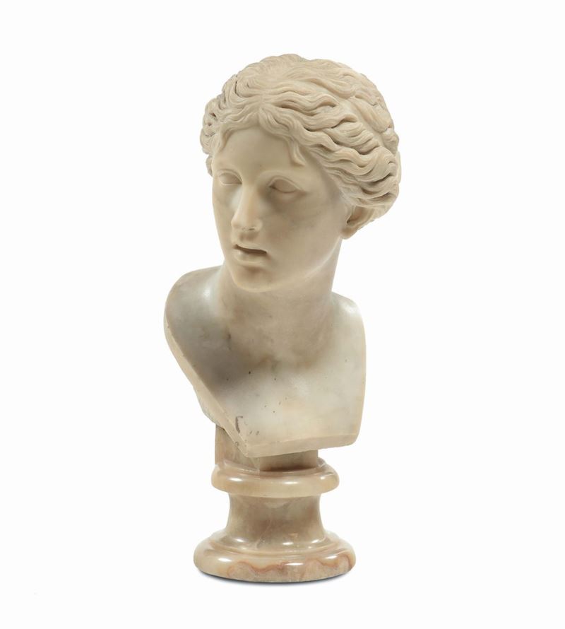 Testa femminile in marmo scolpito, XIX secolo  - Asta Arredi dalle dimore degli eredi Ercole Marelli e altre provenienze - Cambi Casa d'Aste