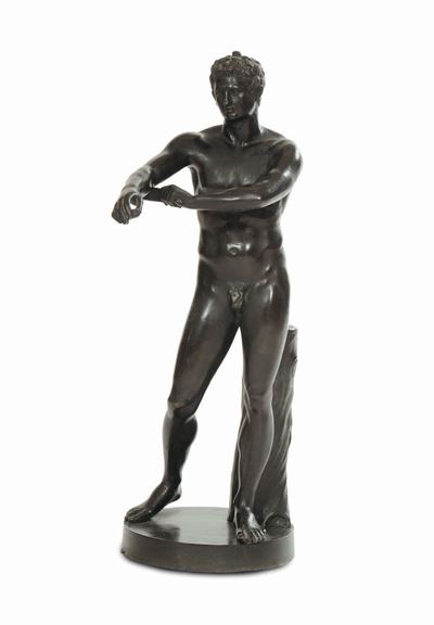 Bronzo Neoclassico Raffigurante Atleta che Si Deterge, da Lisippo, XIX Secolo