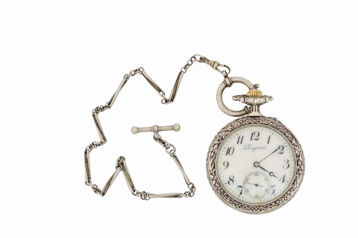 Longines, da Tasca con Catena, in Metallo, Movimento No. 1468452. Realizzato Ne L 1900 Circa.