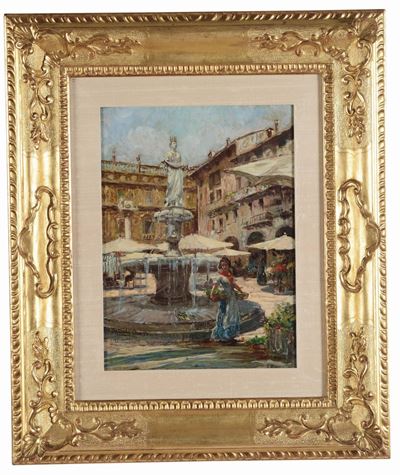 Angelo Dall'oca Bianca (1858-1952)piazza Erbe