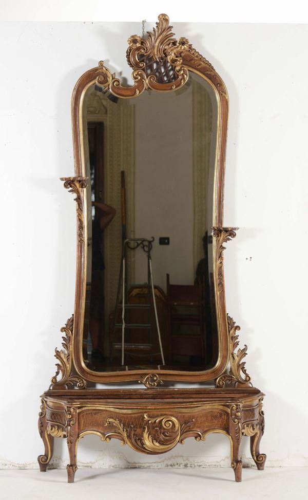 Fioriera con specchiera stile barocchetto