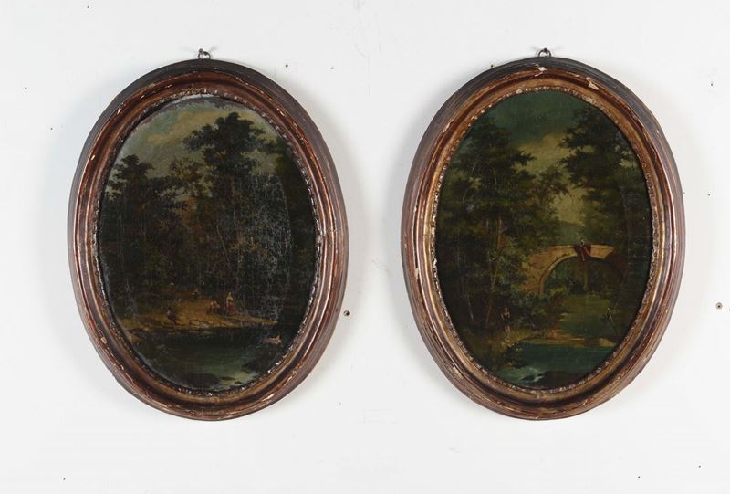 Scuola del XVIII secolo Paesaggi  - Auction Furnishings from the mansions of the Ercole Marelli heirs and other property - Cambi Casa d'Aste