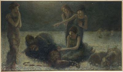 Alberto Helios Gagliardo (1893-1987)figure al Chiaro di Luna, 1915