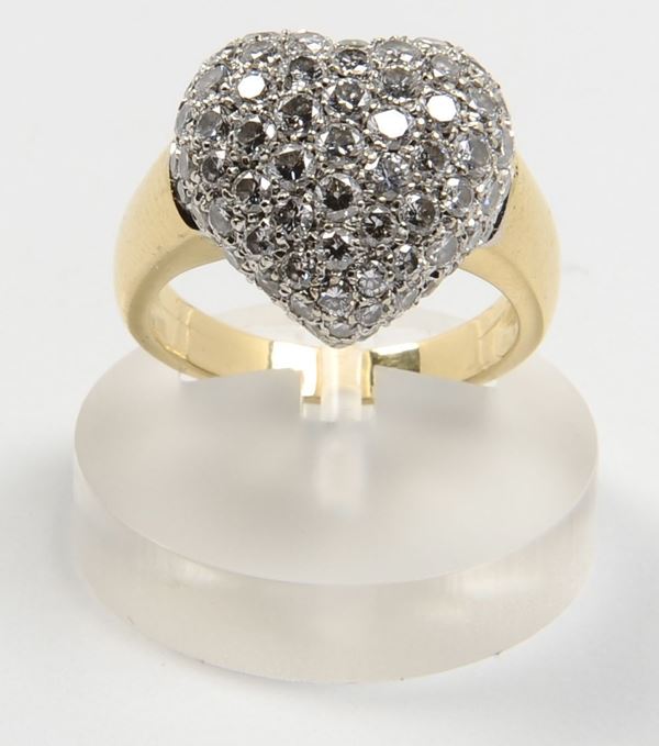A pavé-set diamond ring