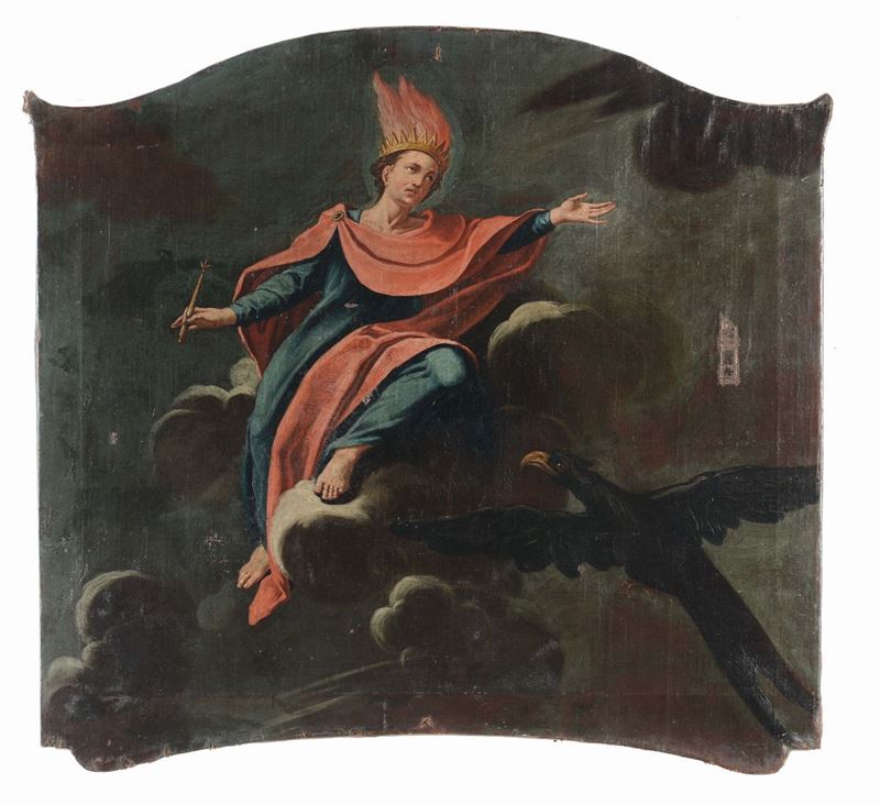 Scuola del XVIII secolo Scena allegorica  - Auction Furnishings from the mansions of the Ercole Marelli heirs and other property - Cambi Casa d'Aste