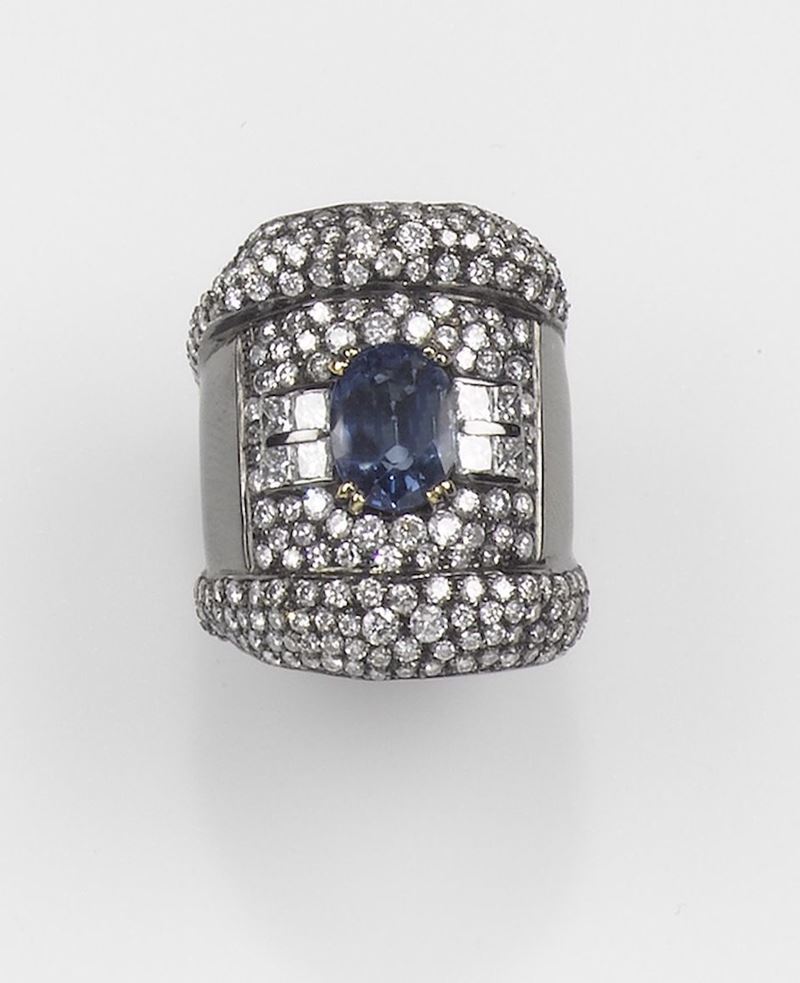 A sapphire and diamond ring  - Auction Fine Art - Cambi Casa d'Aste