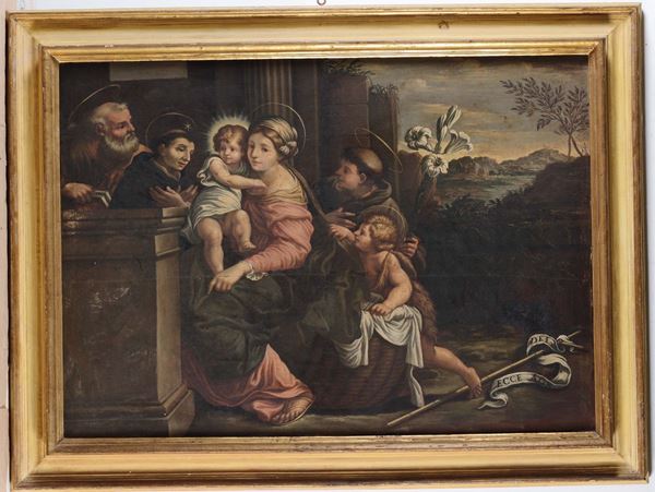 Scuola del XVIII secolo, copia da Annibale Carracci Sacra Famiglia