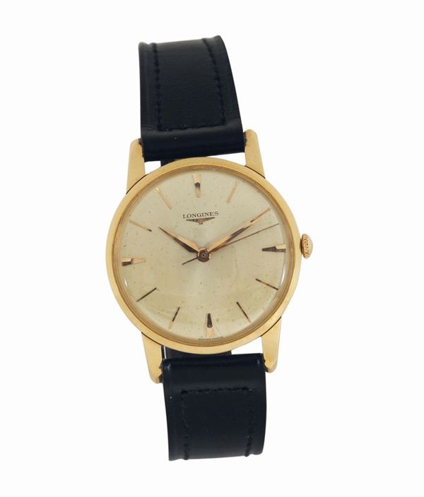 Longines, 18K yellow gold wristwatch, movement No. 11826572. Made in 1960.