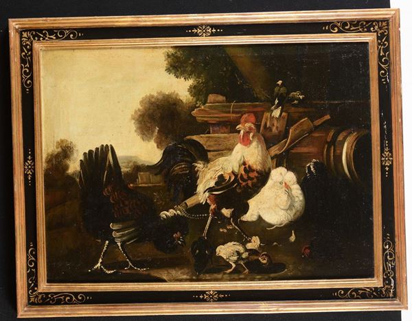 Scuola del XVIII secolo Animali da cortile