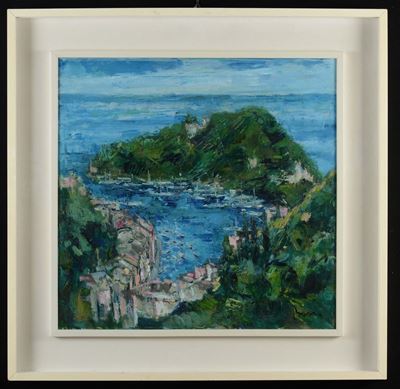 Guido Basso (1923-1995)veduta Costiera Paesaggio Campestre