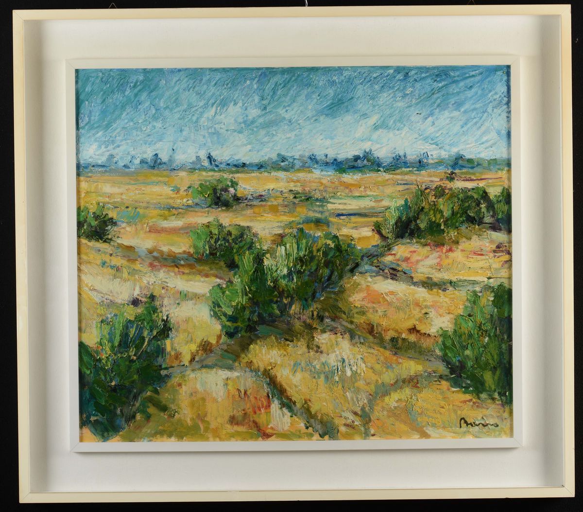 Guido Basso (1923-1995)veduta Costiera Paesaggio Campestre