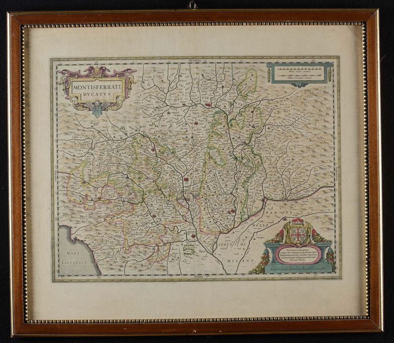 Mappa del Monferrato, XVIII secolo  - Asta Arredi dalle dimore degli eredi Ercole Marelli e altre provenienze - Cambi Casa d'Aste