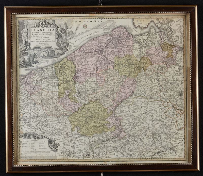 Matteo Seutter (XVII-XVIII secolo) Stampa delle Fiandre  - Asta Arredi dalle dimore degli eredi Ercole Marelli e altre provenienze - Cambi Casa d'Aste