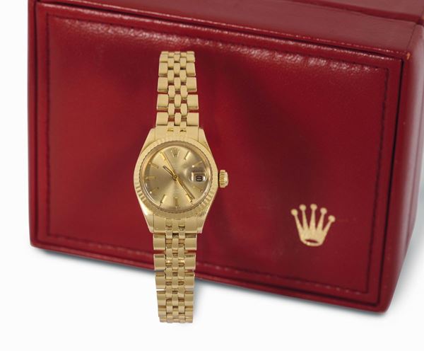 ROLEX, Ref. 6917, orologio da polso, in oro giallo 18K, automatico, impermeabile, cassa No. 3673308. Realizzato nel 1974.