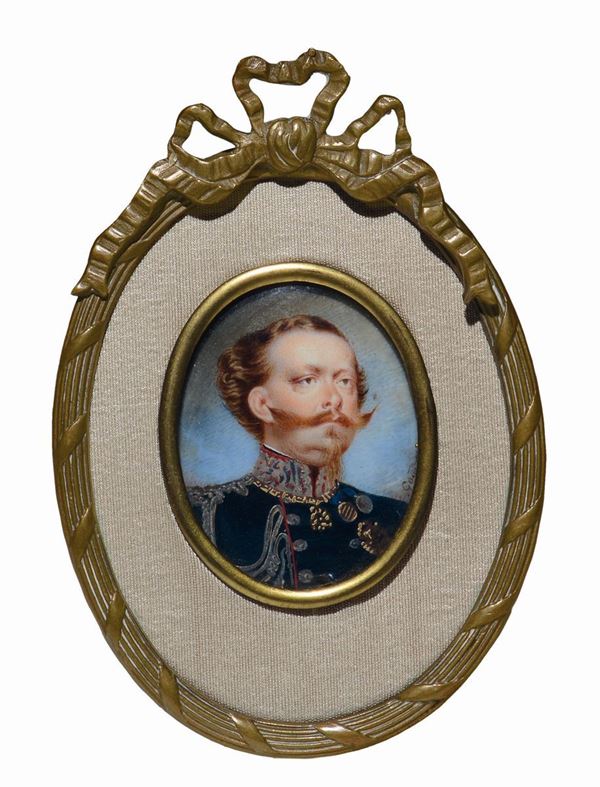 Miniatore del XIX secolo Vittorio Emanuele II