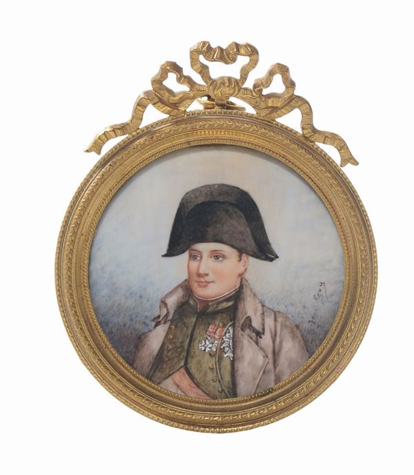 Miniatore francese della fine del XIX secolo Ritratto di Napoleone