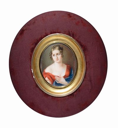 Marchionni XIX Secolofigura Femminile con Veste Rossa