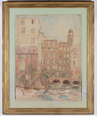 A. De Biasi (XX Secolo)veduta di Borgo Marinaro
