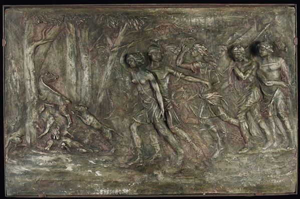 Tre bassorilievi in gesso, XX secolo