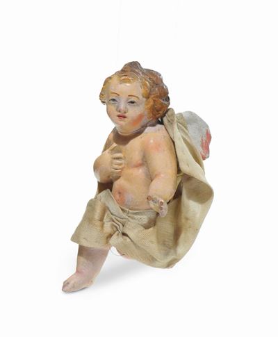 Cinque Puttini da Presepe in Terracotta, XIX Secolo
