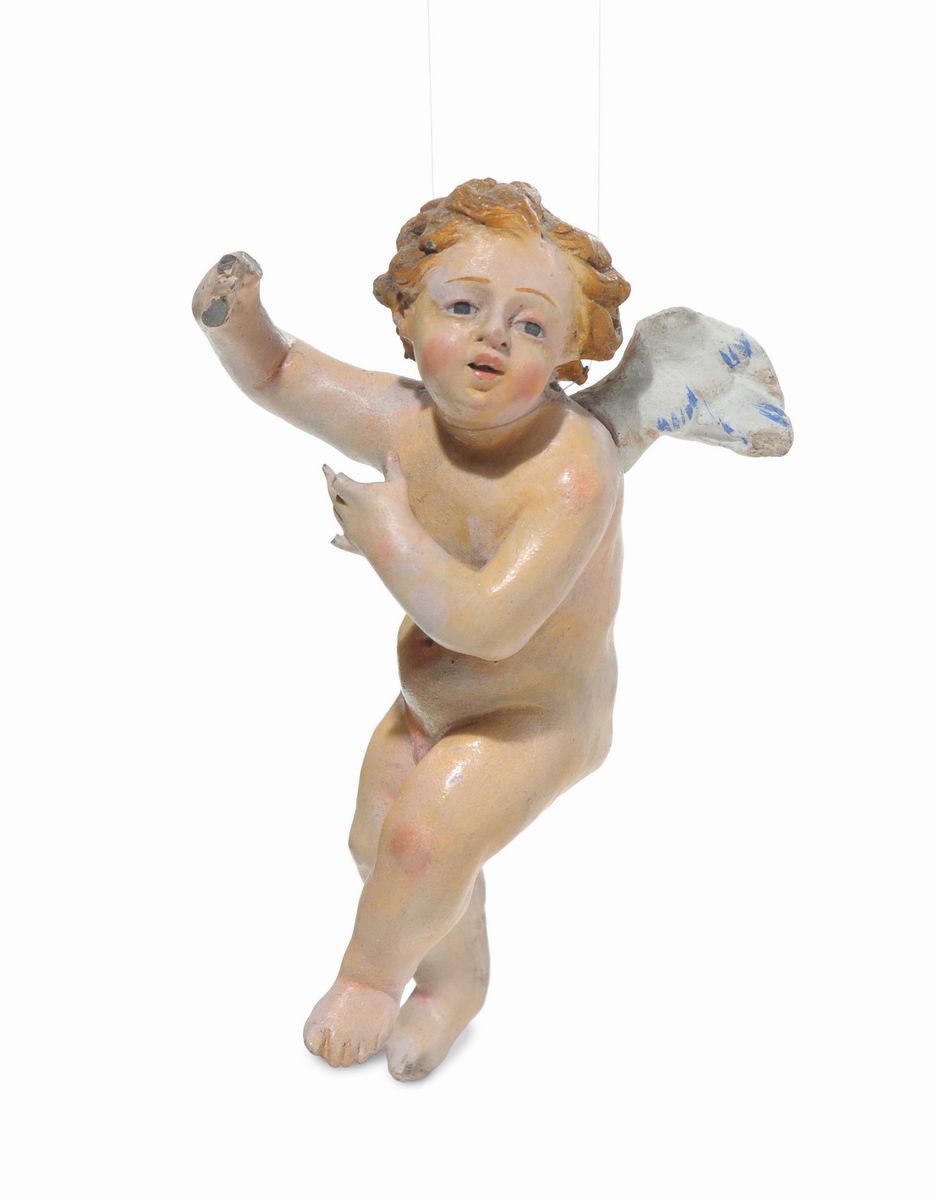 Cinque Puttini da Presepe in Terracotta, XIX Secolo