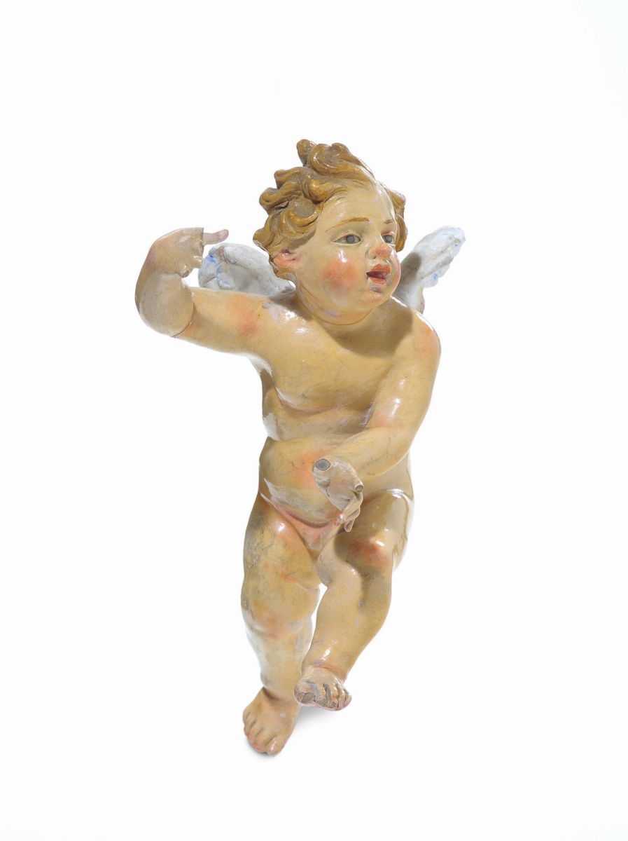 Cinque Puttini da Presepe in Terracotta, XIX Secolo