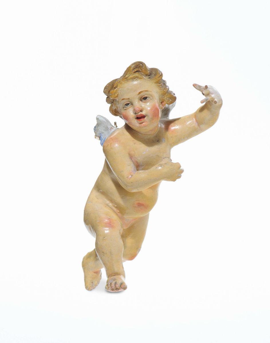 Cinque Puttini da Presepe in Terracotta, XIX Secolo