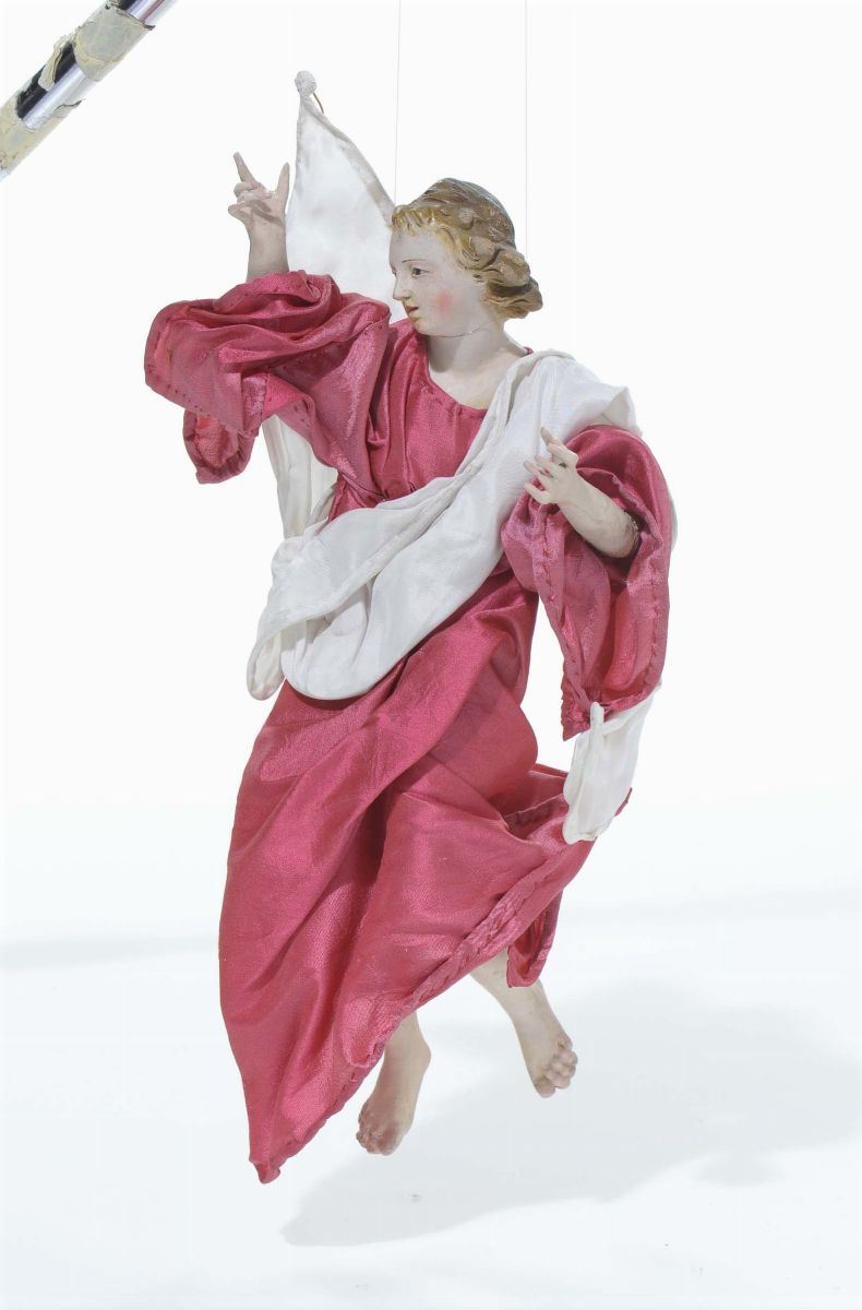 Angelo con veste rossa, Napoli, fine del XVIII secolo  - Auction Asta a Tempo Antiquariato - Cambi Casa d'Aste