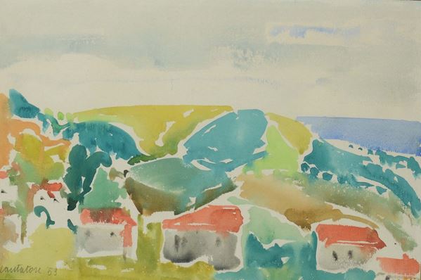 Domenico Cantatore (1906 - 1998) Paesaggio collinare, 59