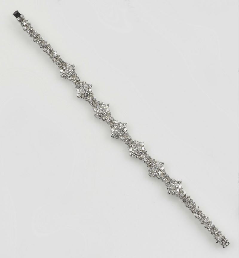 Faraone. A diamond bracelet. Mounted in white gold 750/1000. One diamond is missing  - Auction Fine Jewels - Cambi Casa d'Aste