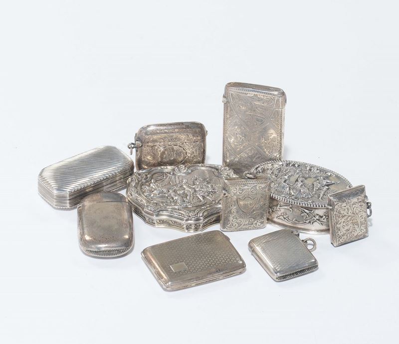 Lotto di dieci scatoline in argento, Inghilterra e Europa XIX-XX secolo  - Asta Antiquariato - Cambi Casa d'Aste