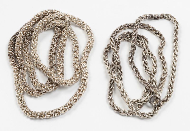 A two silver chain by Buccellati  - Auction Furnishings from the mansions of the Ercole Marelli heirs and other property - Cambi Casa d'Aste