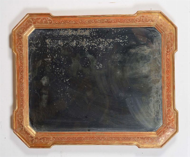 Cornice a vassoio dorata con specchio, XIX secolo  - Asta Cornici Antiche - Cambi Casa d'Aste