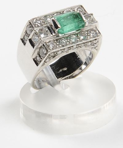 Anello Smeraldo Colombia e Diamanti