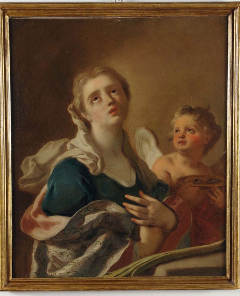 Francesco De Mura (Napoli 1696 - 1782) Santa Lucia  - Asta Arredi dalle dimore degli eredi Ercole Marelli e altre provenienze - Cambi Casa d'Aste