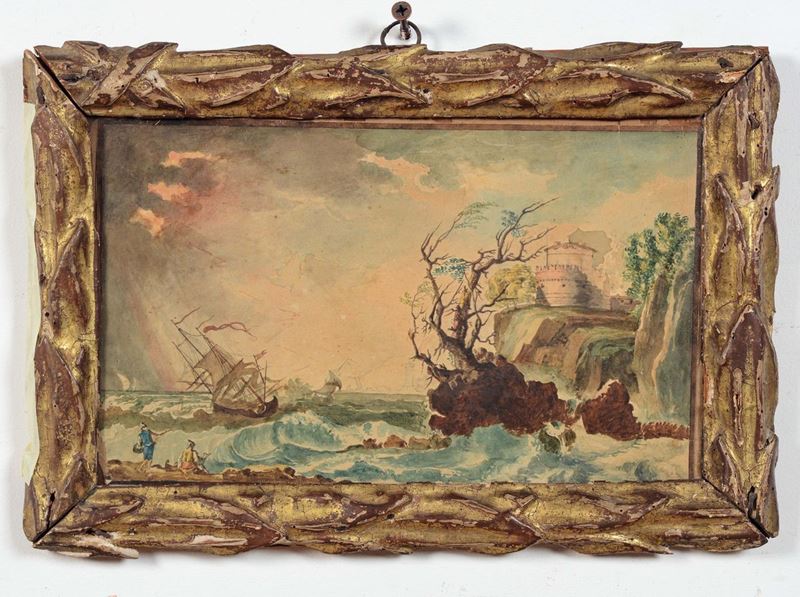 Scuola del XVIII secolo Marina  - Auction Old Masters Paintings - Cambi Casa d'Aste