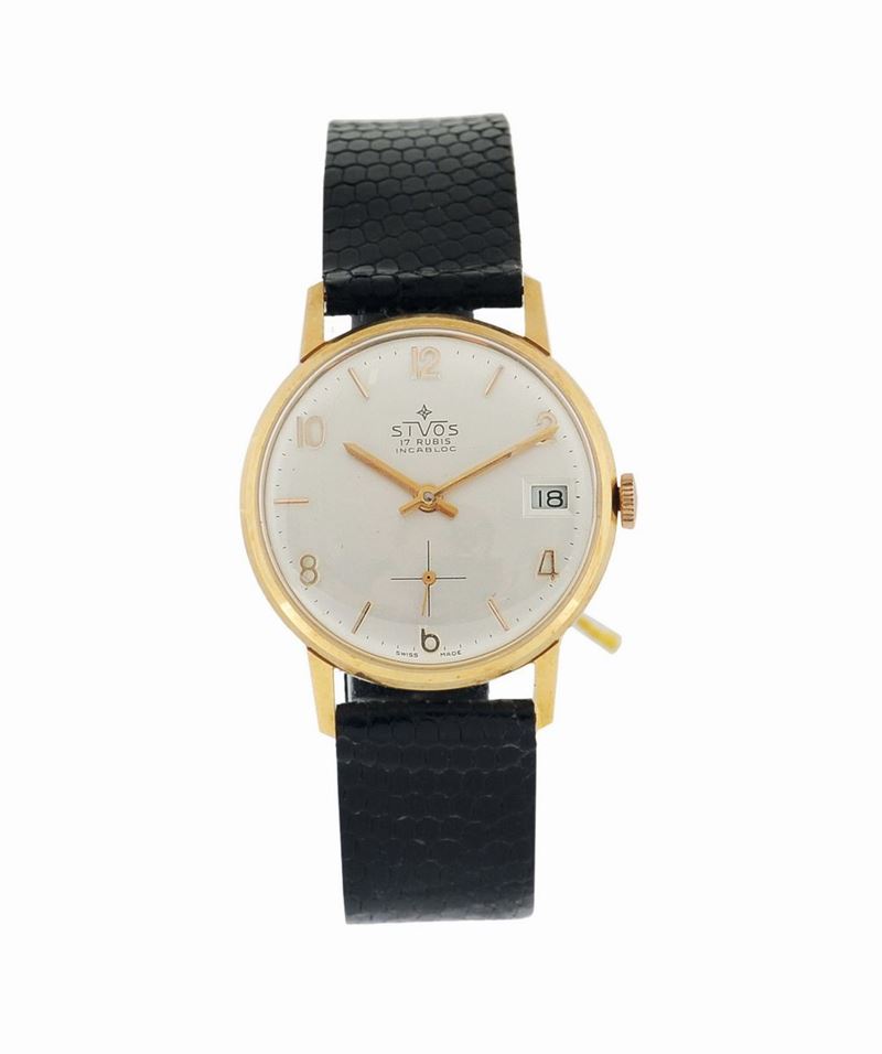 Sivos, case no. 229278, 18K yellow gold wristwatch with date. Made in the 1960's.  - Auction Watches and Pocket Watches - Cambi Casa d'Aste