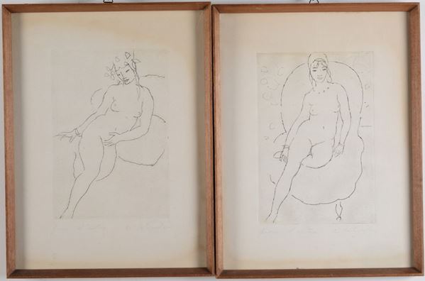 Salvadori Coppia di nudi femminili