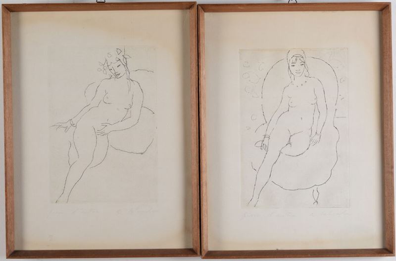 Salvadori Coppia di nudi femminili  - Auction Fine Art - Cambi Casa d'Aste