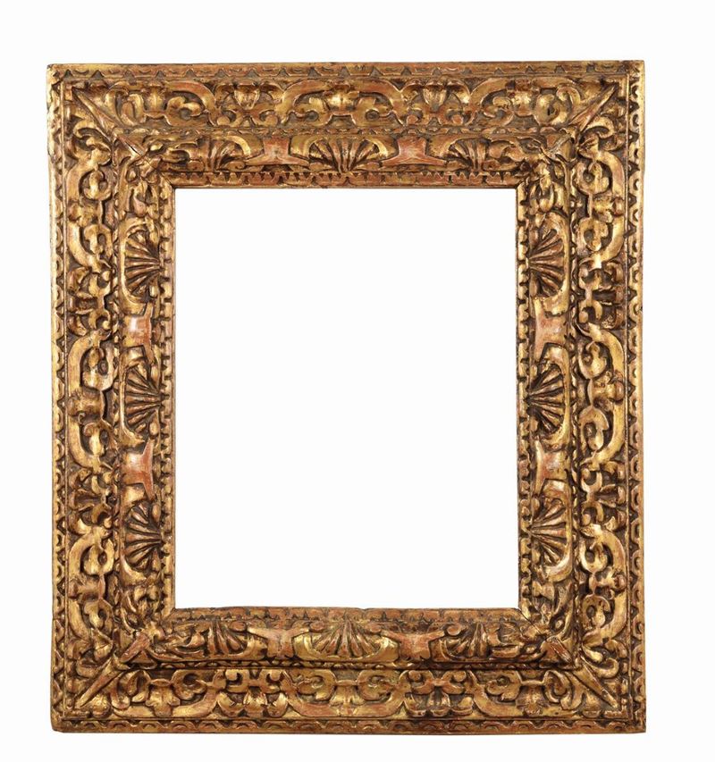 Cornice in legno intagliato e dorato, Nord Italia XVIII secolo  - Auction Asta a Tempo Antiquariato - II - Cambi Casa d'Aste